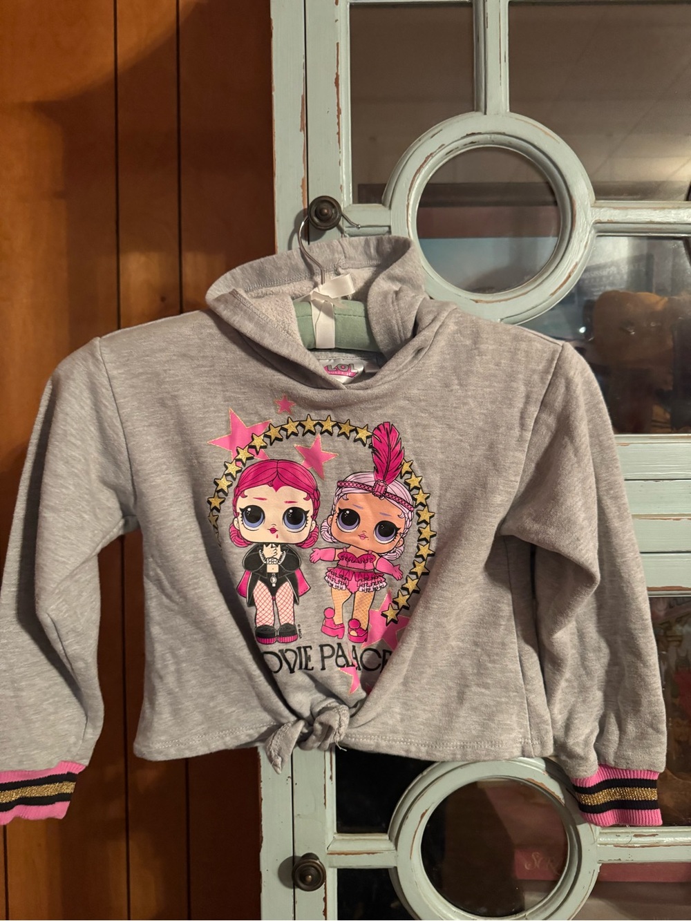 L.O.L. Surprise! Girls' Grey Hoodie Top with Pink Accent Size 7 / 8